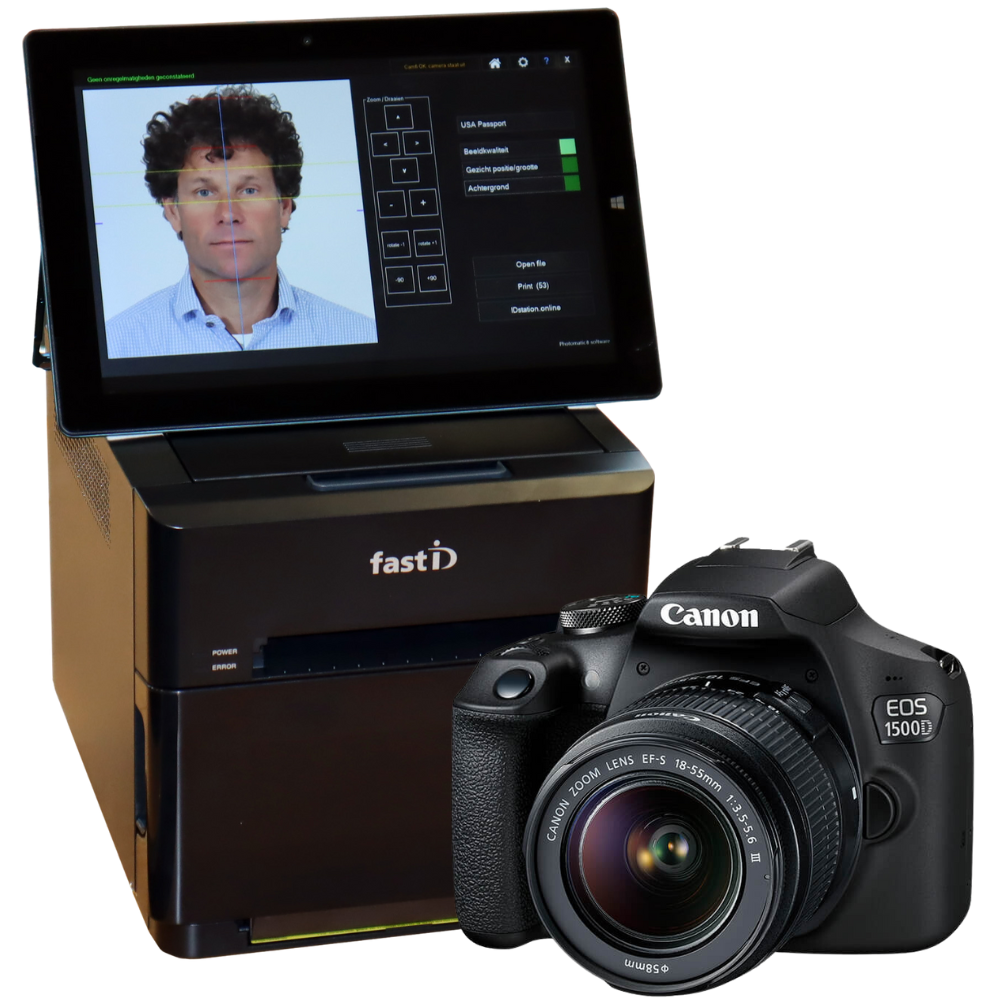 ID Station Citizen Passport Camera System with Sinfonia Printer, Canon DSLR and Tablet